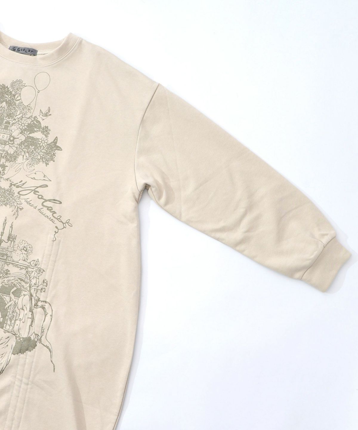 ツリーハウス柄裏毛×裾ドロストワンピース-16