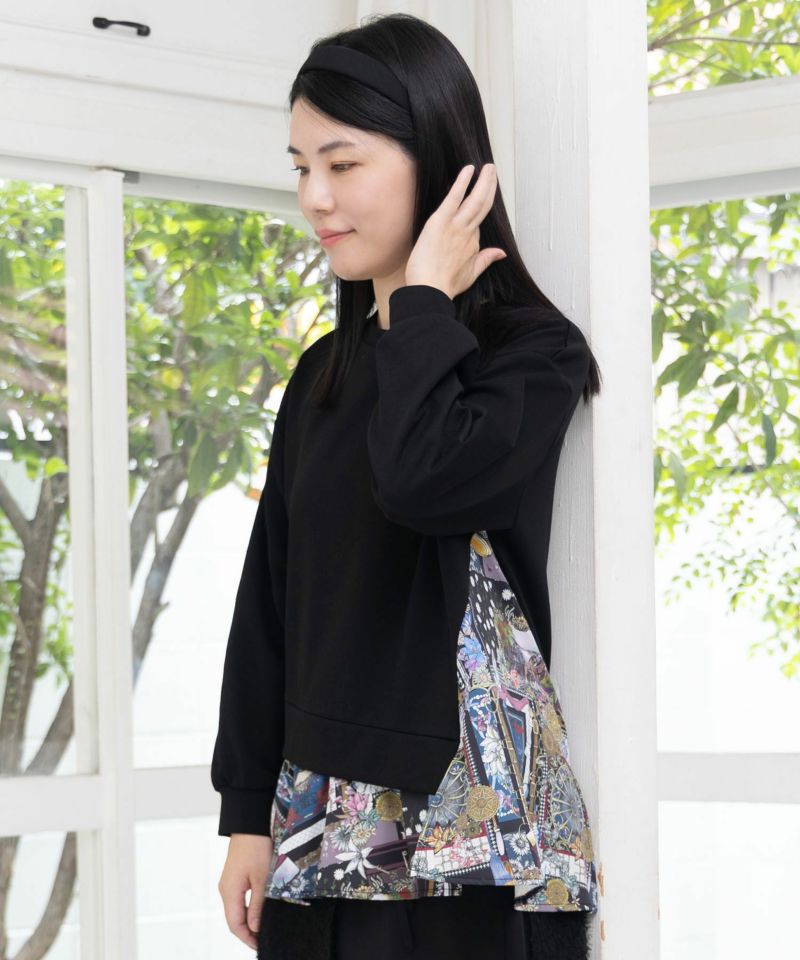 異素材ミックス裏毛アシメプルオーバー-4