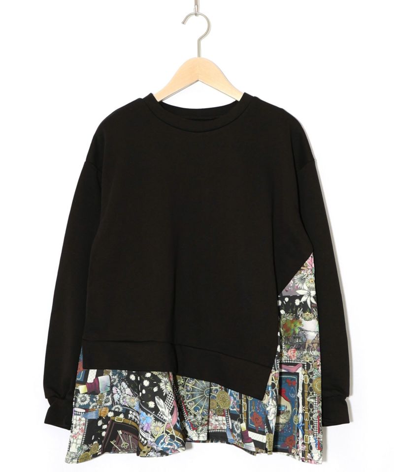 異素材ミックス裏毛アシメプルオーバー-8