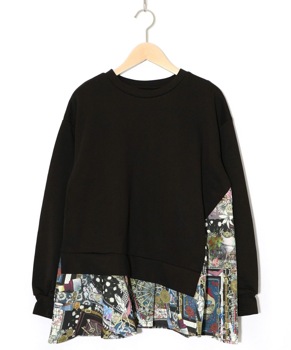 異素材ミックス裏毛アシメプルオーバー-8