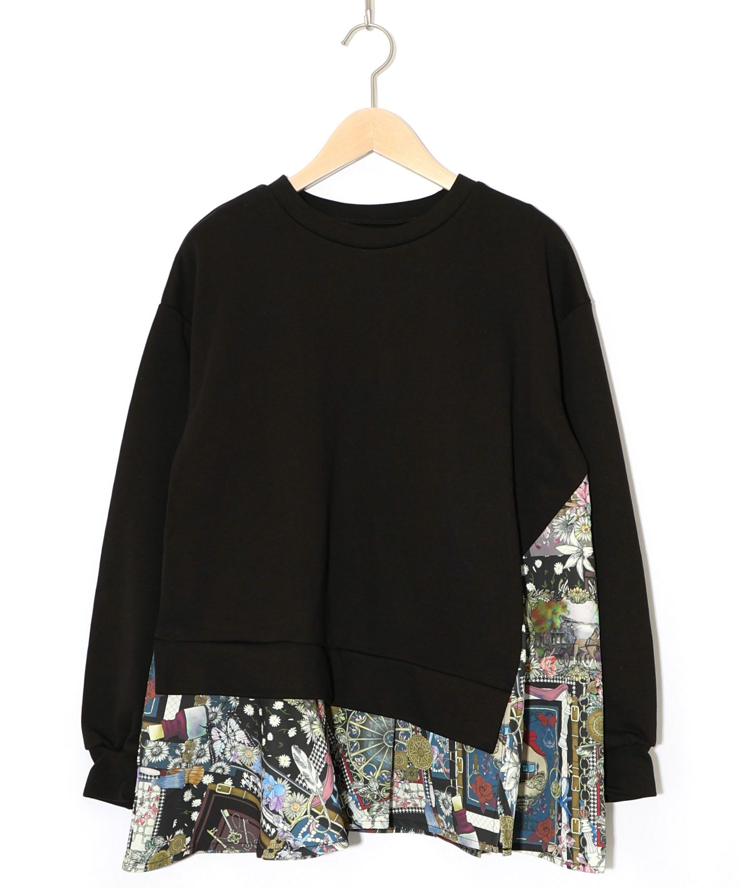 異素材ミックス裏毛アシメプルオーバー-8