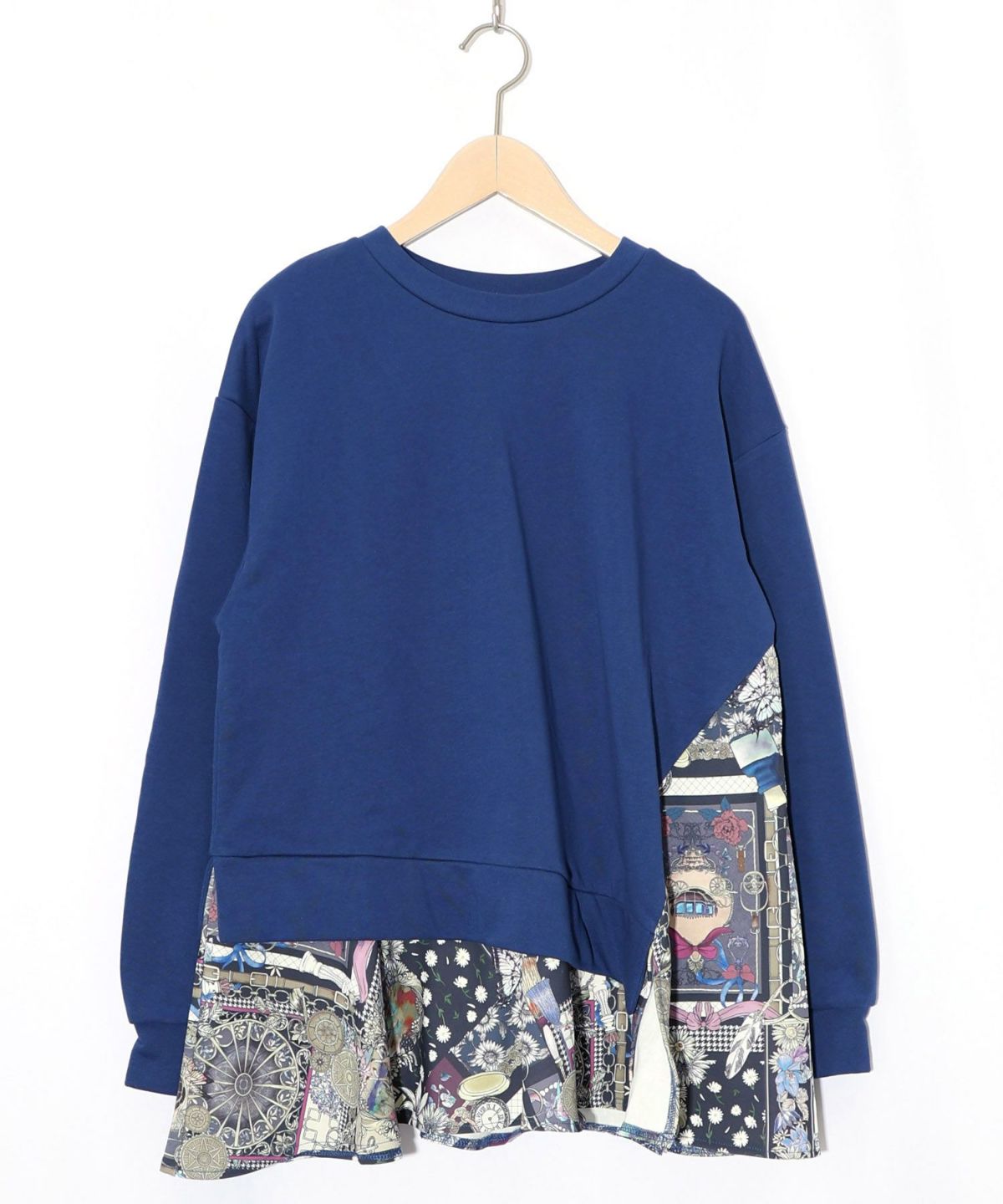 異素材ミックス裏毛アシメプルオーバー-10