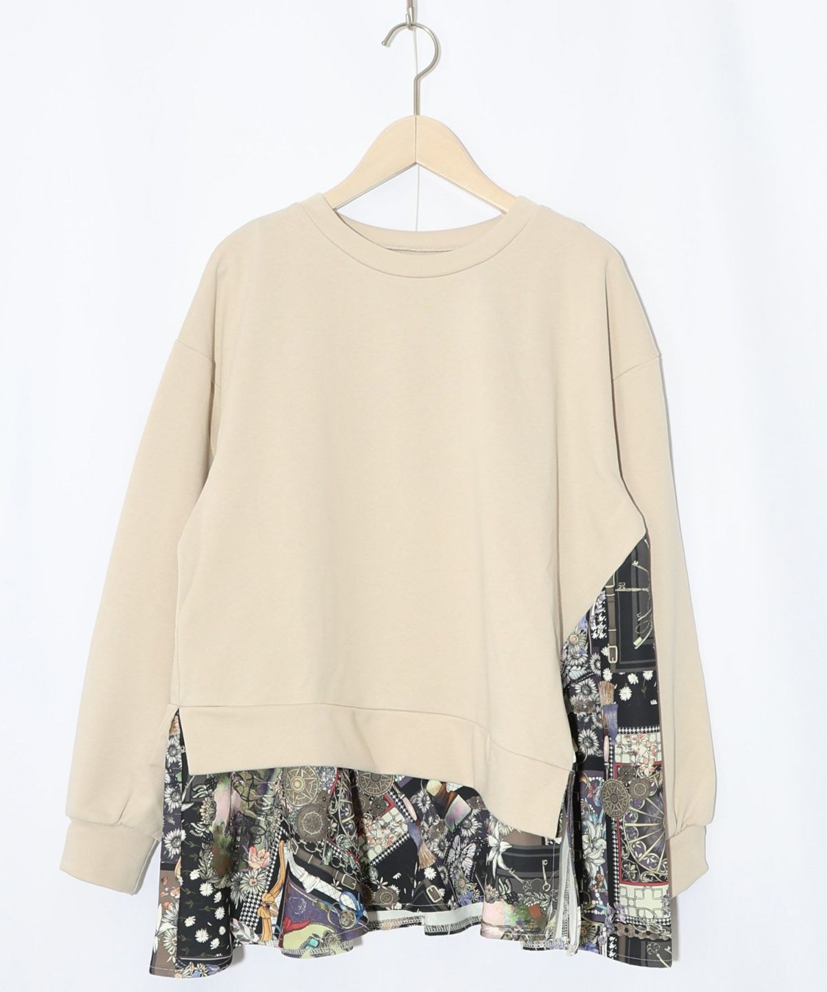 異素材ミックス裏毛アシメプルオーバー-12