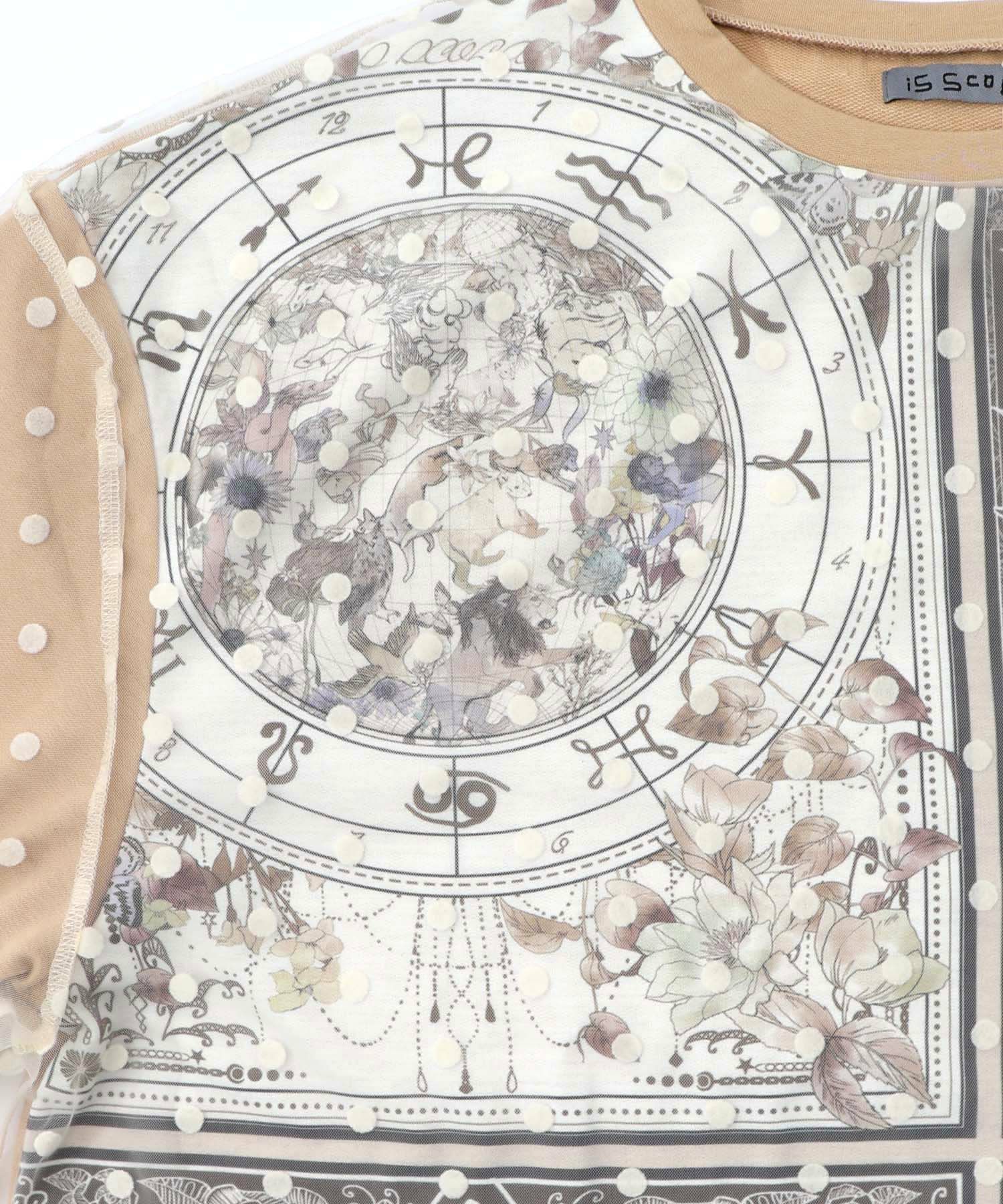 星×タロットコラージュ柄ドットチュールプルオーバー-10