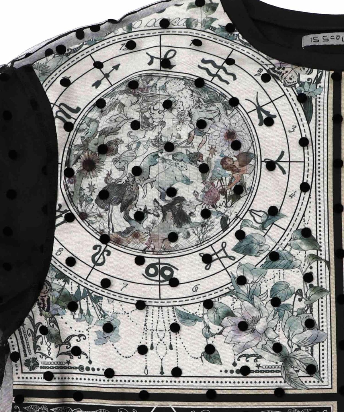 星×タロットコラージュ柄ドットチュールプルオーバー-13