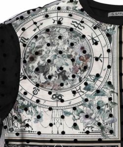 星×タロットコラージュ柄ドットチュールプルオーバー-13