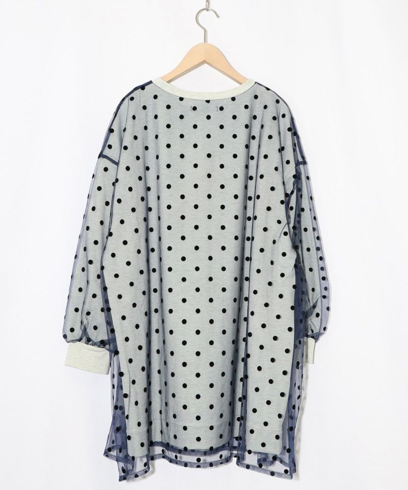 星×タロットコラージュ柄ドットチュールプルオーバー-15