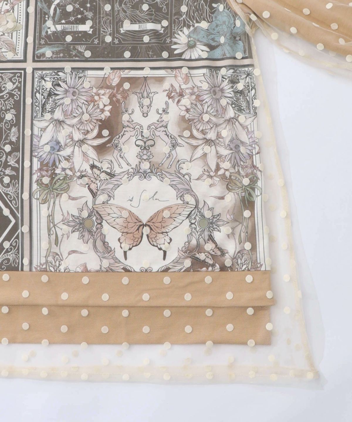 星×タロットコラージュ柄ドットチュールプルオーバー-19