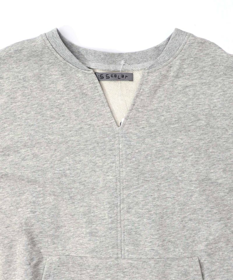 パッチワーク風柄 異素材切替ワンピース-17