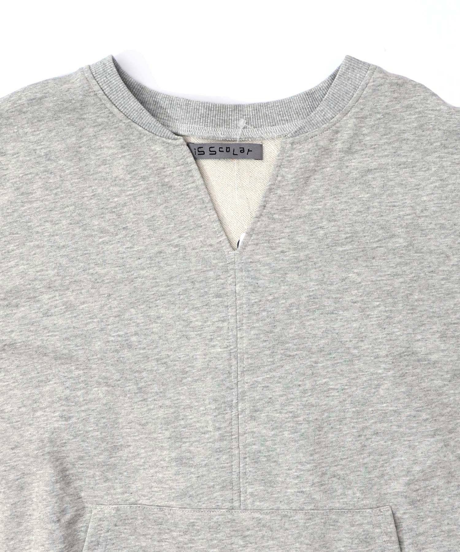 パッチワーク風柄 異素材切替ワンピース-17