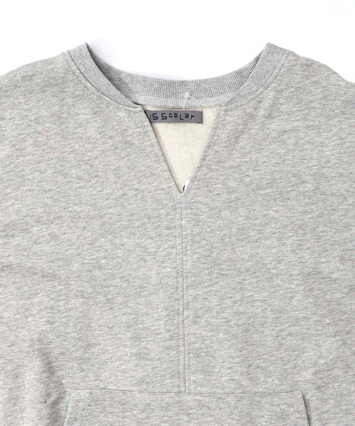 パッチワーク風柄 異素材切替ワンピース-17