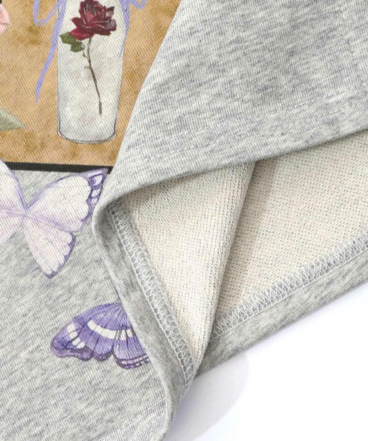 額縁×花×蝶柄　ニットソー×裏毛切替プルオーバー-19