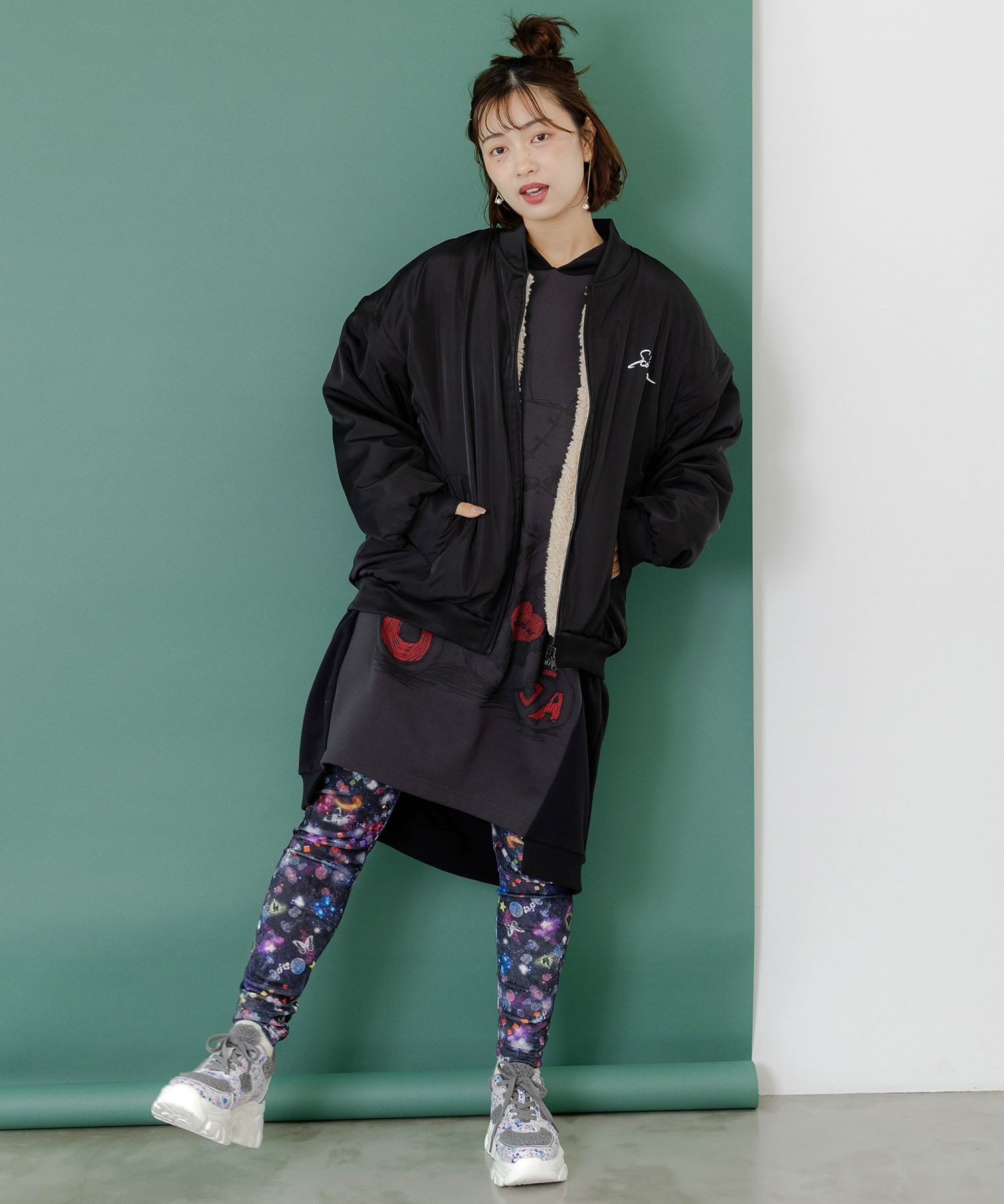 天の川スカラーちゃん柄orボア 4WAYブルゾン-3