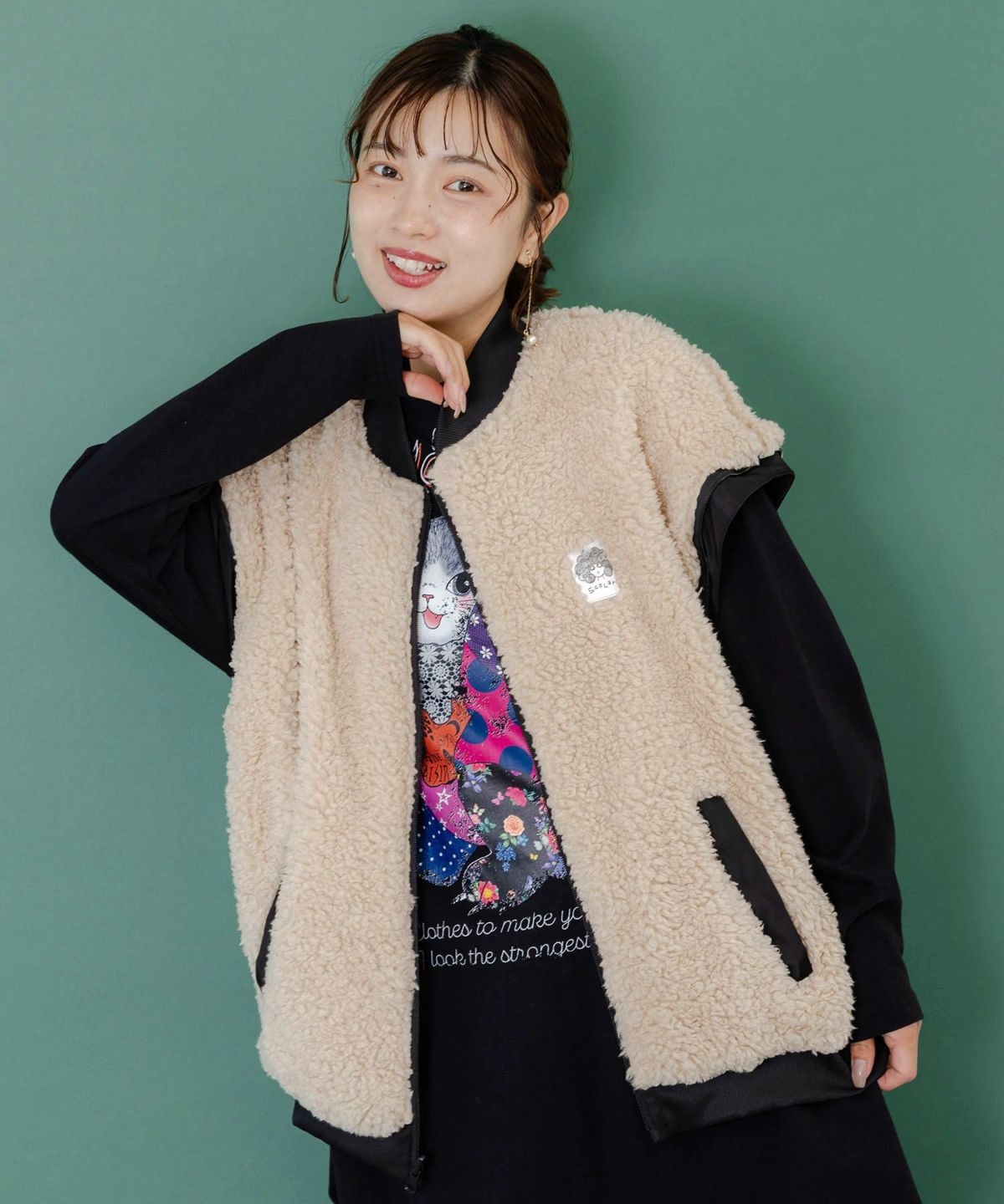 天の川スカラーちゃん柄orボア 4WAYブルゾン-9