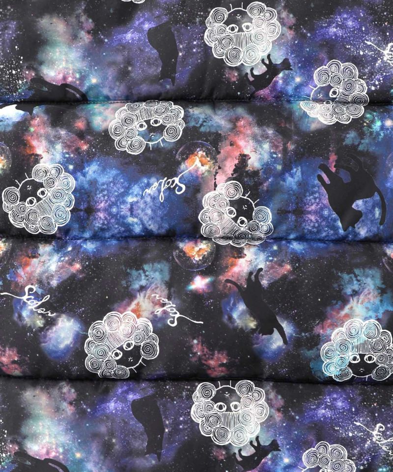 スカラーちゃん×宇宙×ネコ柄リバーシブル中綿ブルゾン-10