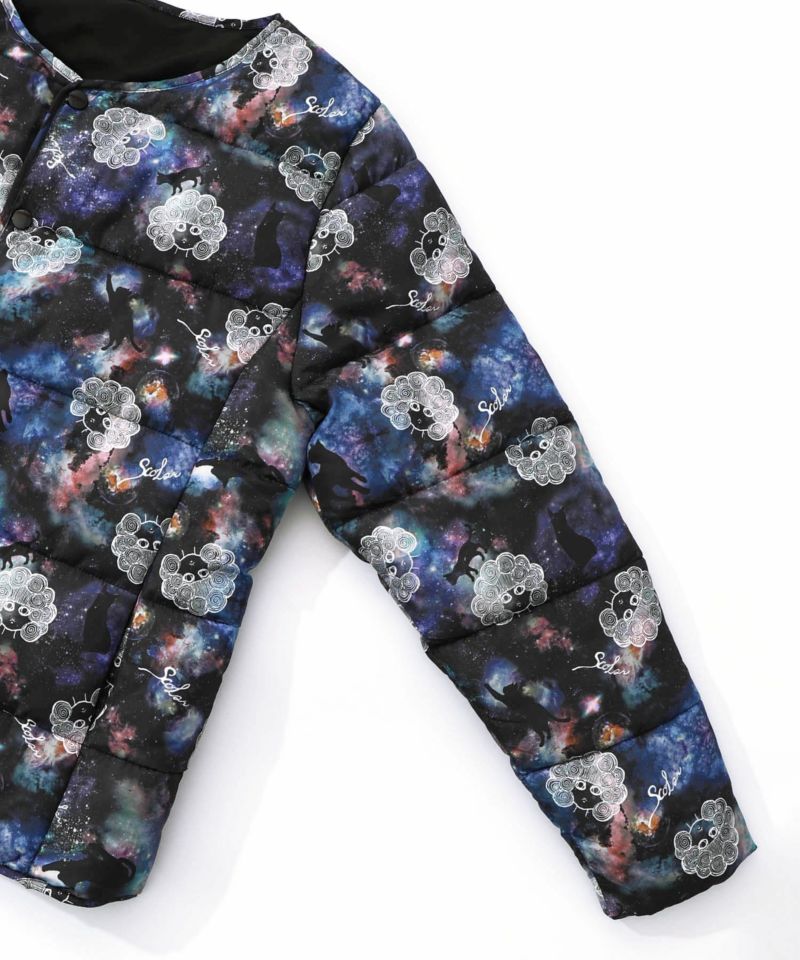 スカラーちゃん×宇宙×ネコ柄リバーシブル中綿ブルゾン-12