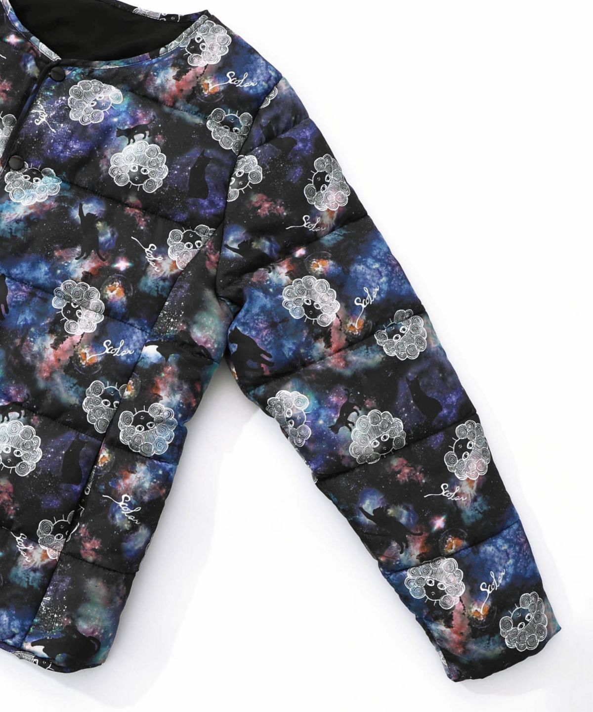 スカラーちゃん×宇宙×ネコ柄リバーシブル中綿ブルゾン-12