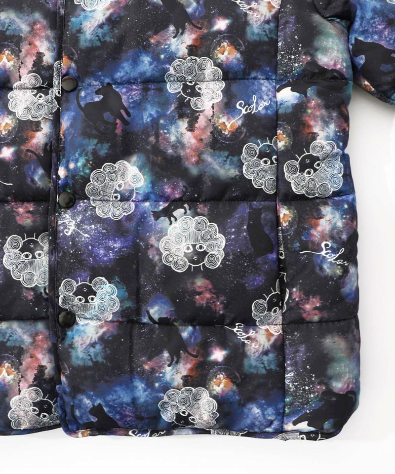 スカラーちゃん×宇宙×ネコ柄リバーシブル中綿ブルゾン-13
