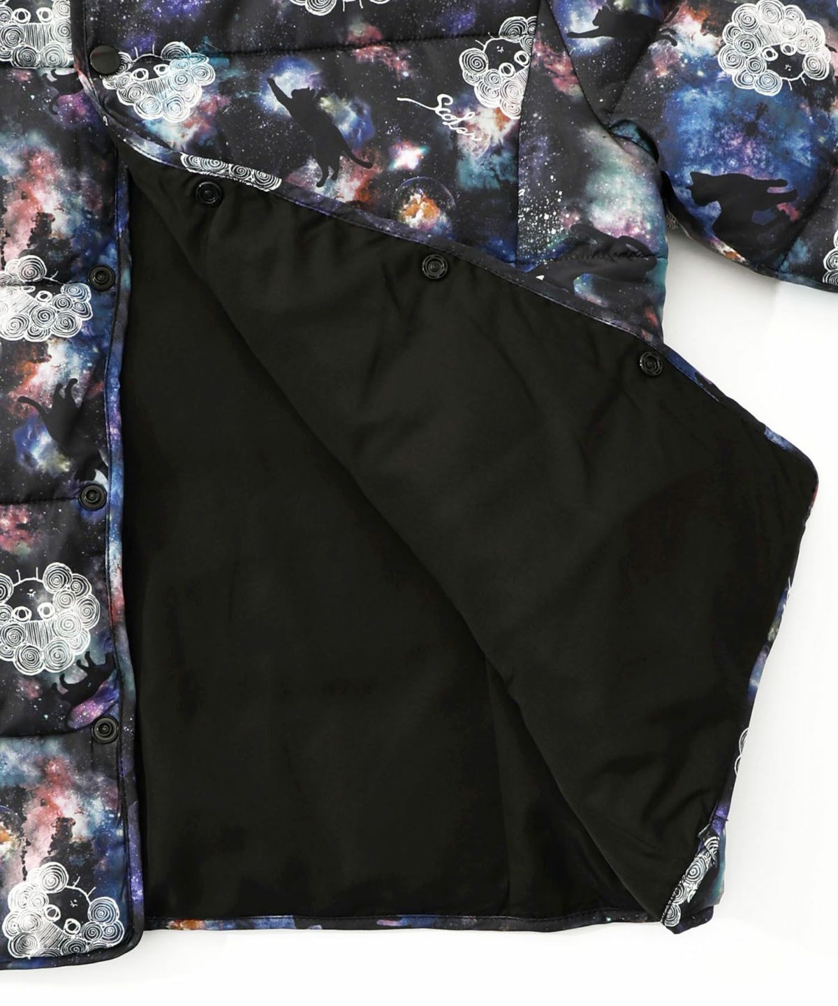 スカラーちゃん×宇宙×ネコ柄リバーシブル中綿ブルゾン-14