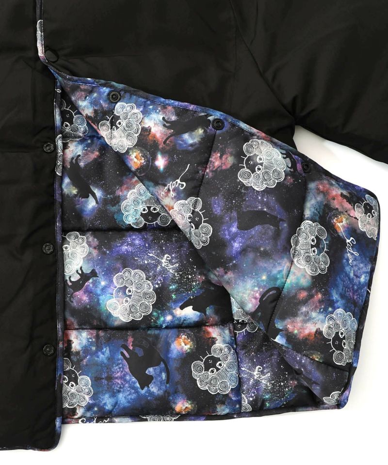 スカラーちゃん×宇宙×ネコ柄リバーシブル中綿ブルゾン-15