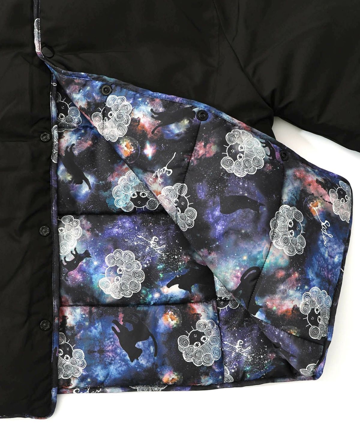 スカラーちゃん×宇宙×ネコ柄リバーシブル中綿ブルゾン-15