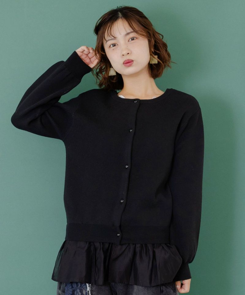 ひょっこり黒ネコ×フリル付き 4WAYプルオーバー-2