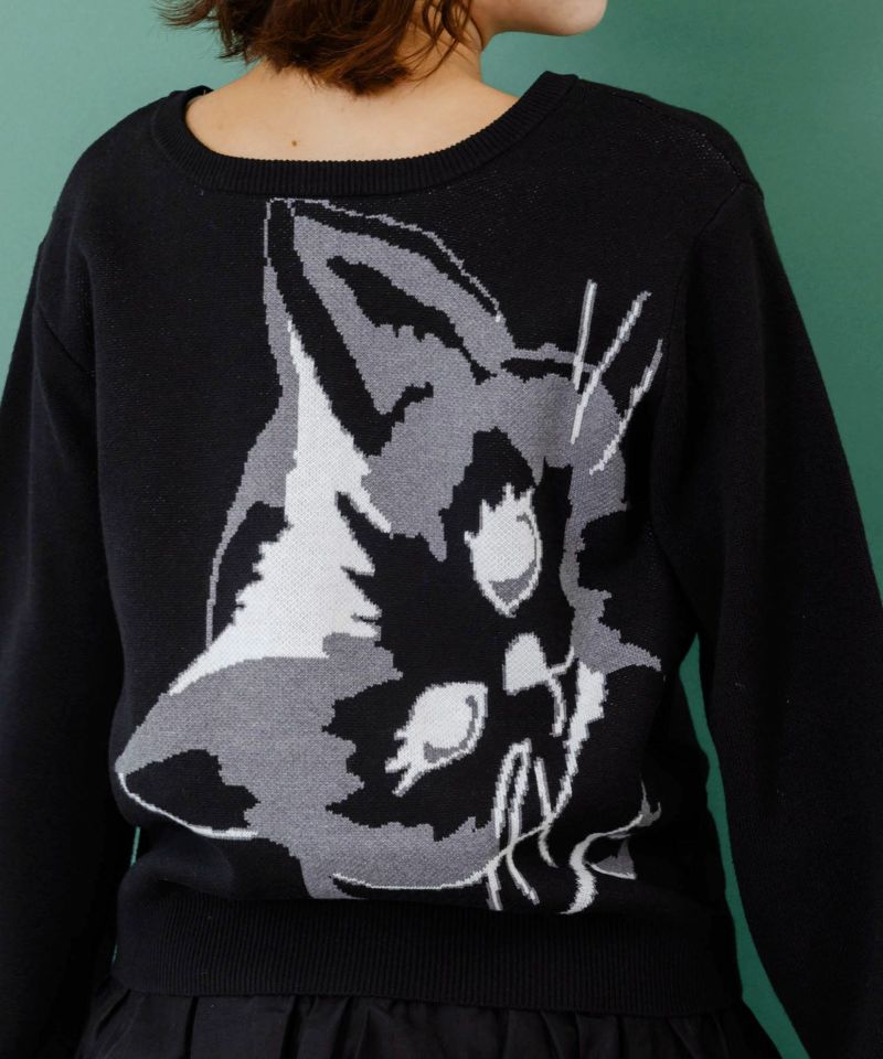 ひょっこり黒ネコ×フリル付き 4WAYプルオーバー-8