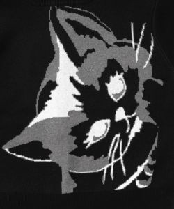 ひょっこり黒ネコ×フリル付き 4WAYプルオーバー-18