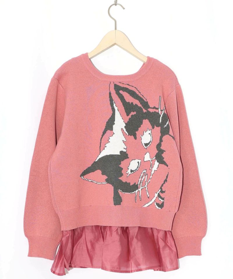 ひょっこり黒ネコ×フリル付き 4WAYプルオーバー-20