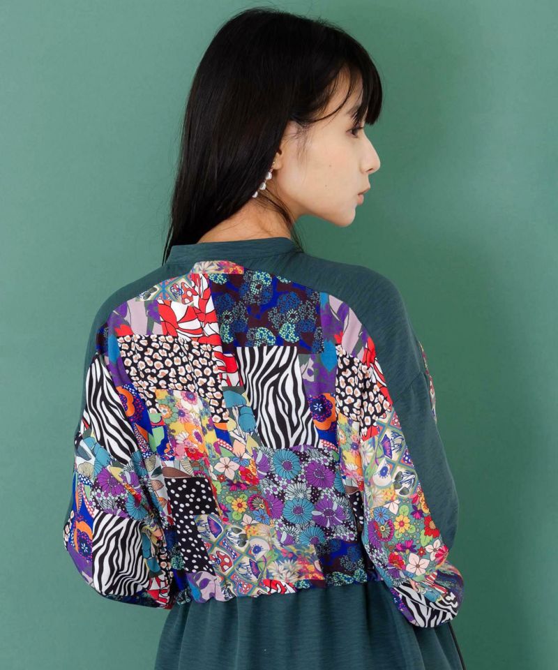 総柄ワッシャーティアードシャツワンピース-8