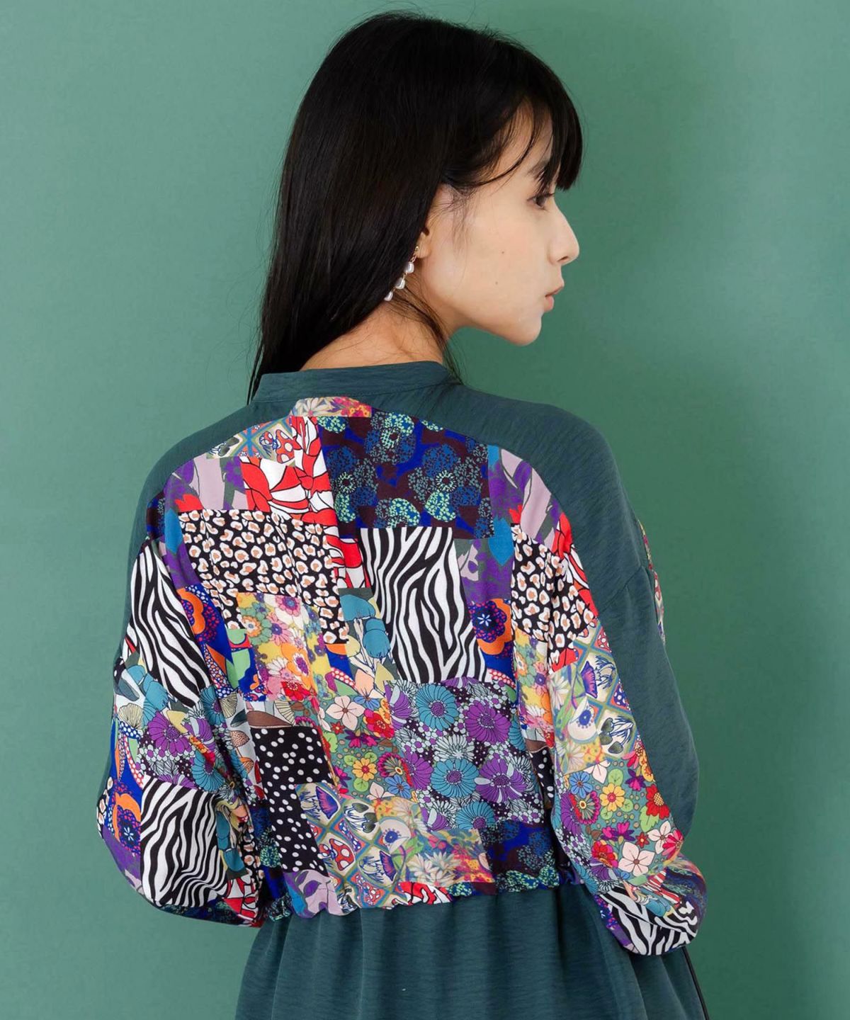 総柄ワッシャーティアードシャツワンピース-8