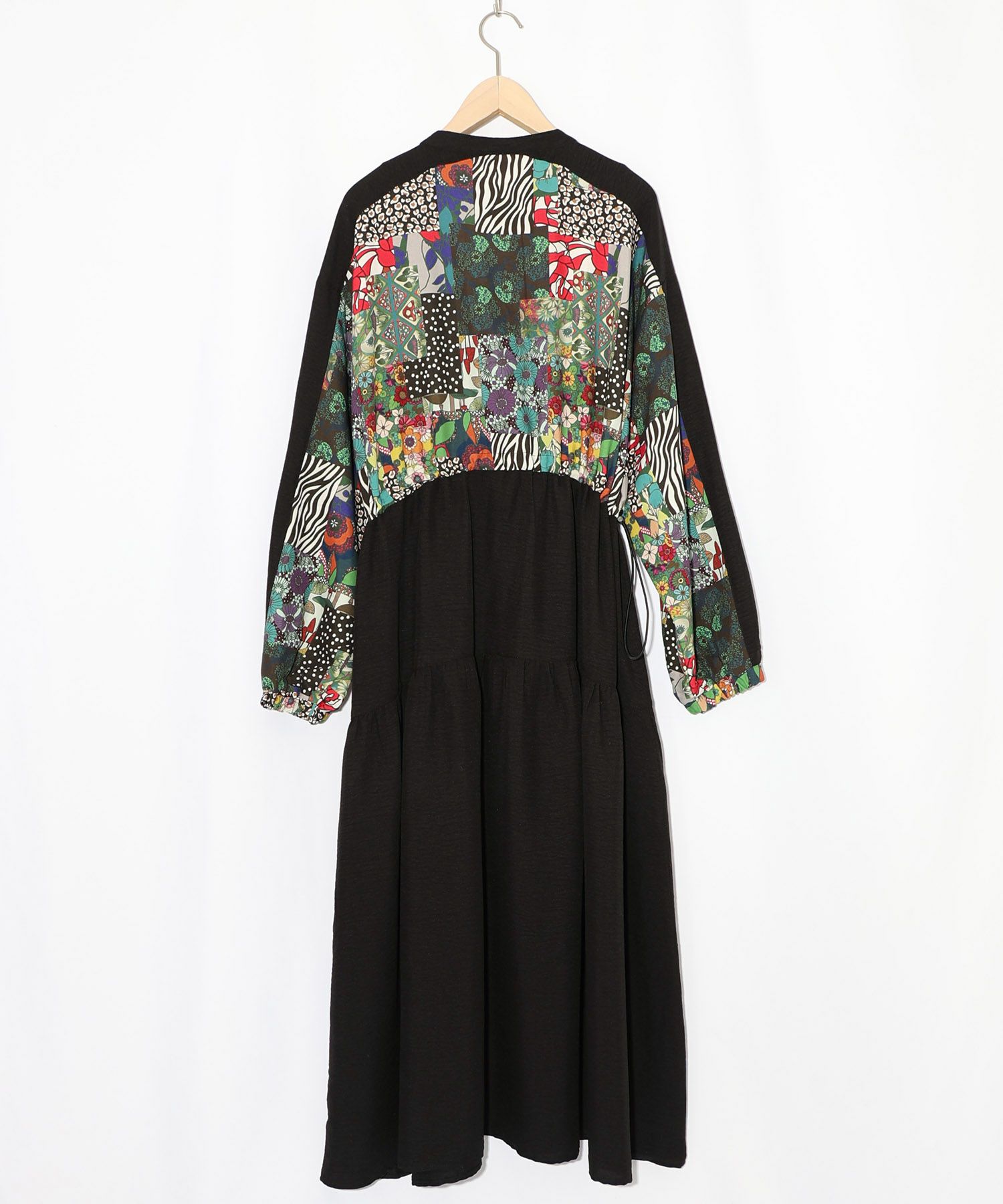 総柄ワッシャーティアードシャツワンピース-11