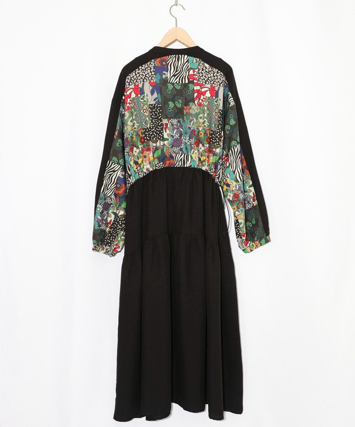 総柄ワッシャーティアードシャツワンピース-11