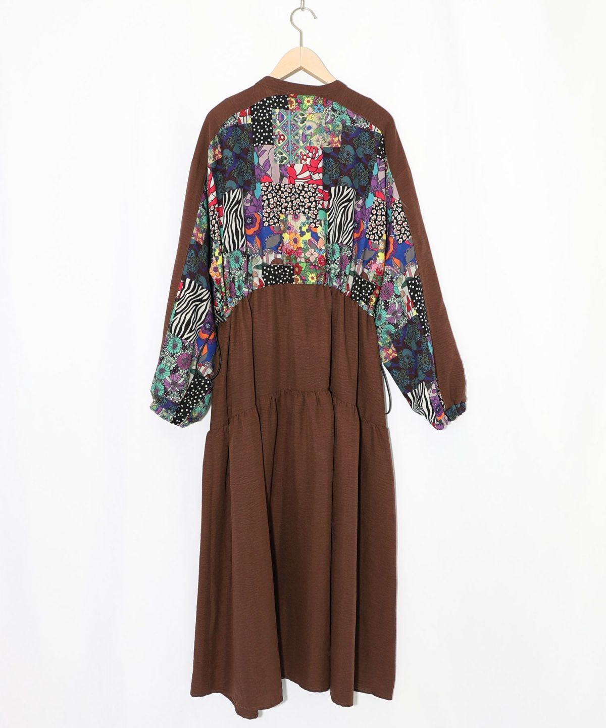 総柄ワッシャーティアードシャツワンピース-17