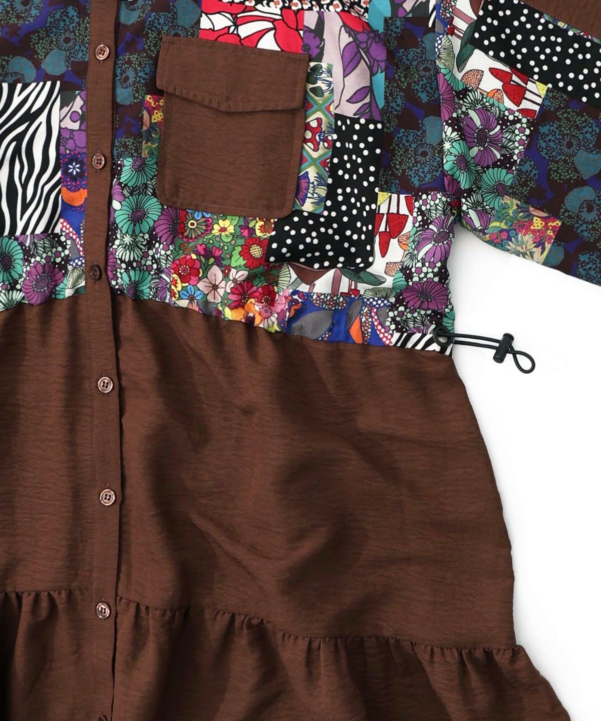 総柄ワッシャーティアードシャツワンピース-21