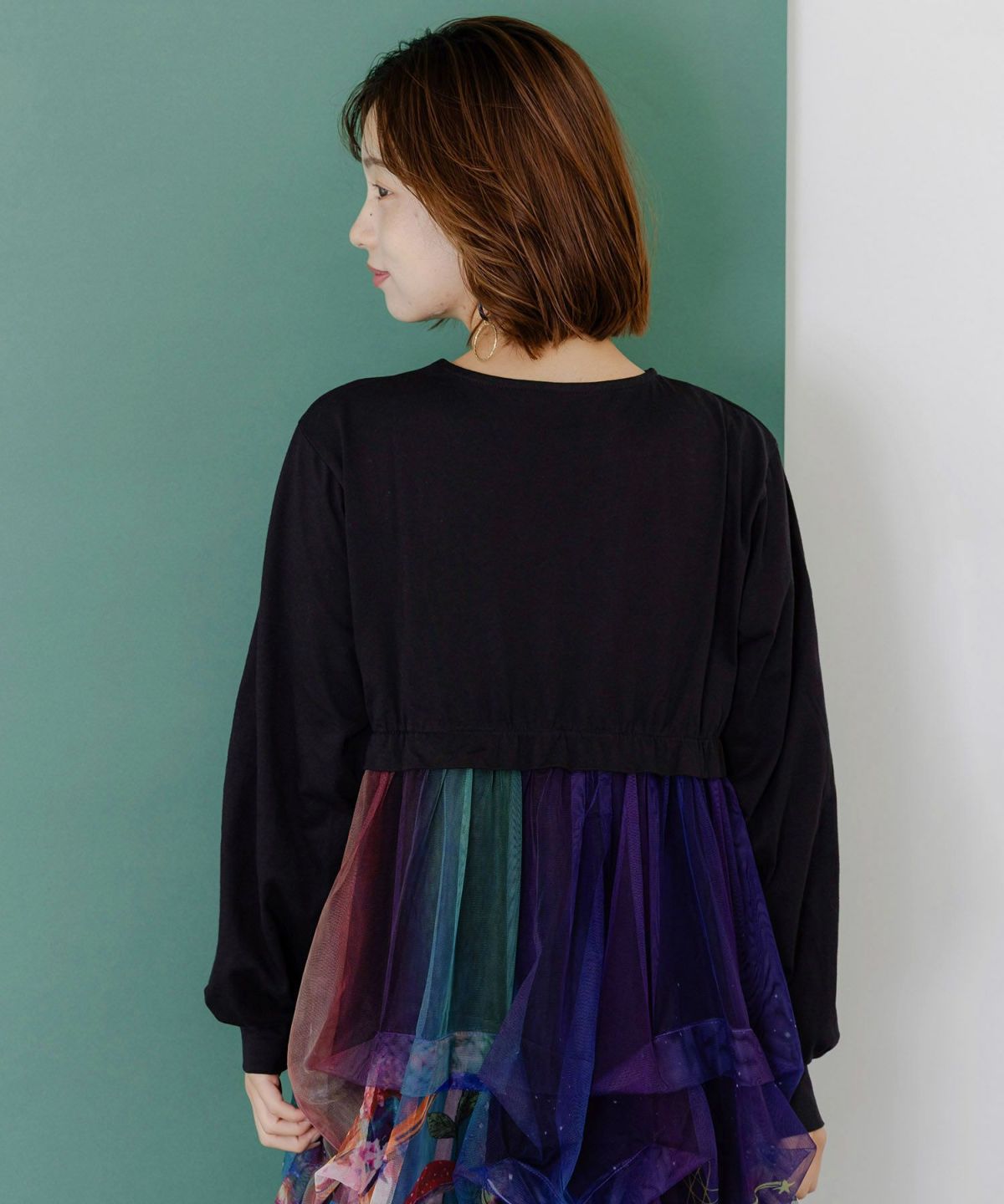 2柄展開タック入りチュールバルーンスカート-7