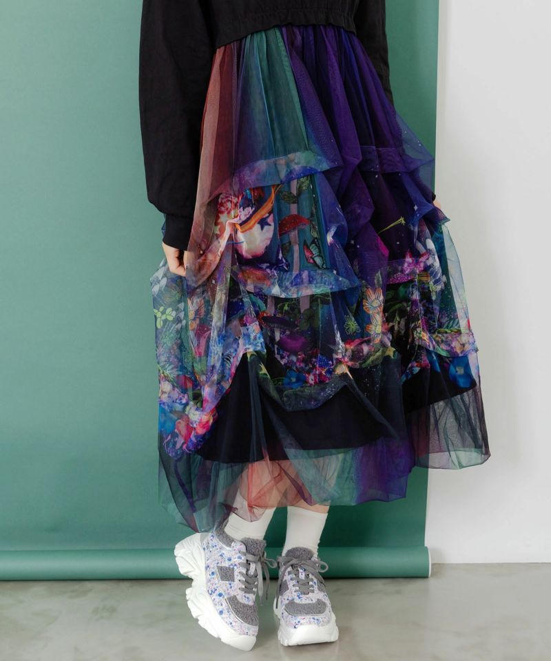 2柄展開タック入りチュールバルーンスカート-8