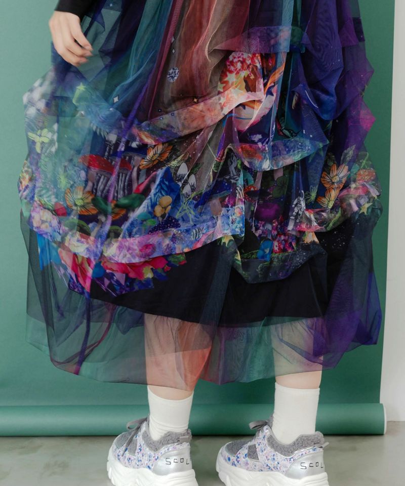 2柄展開タック入りチュールバルーンスカート-9