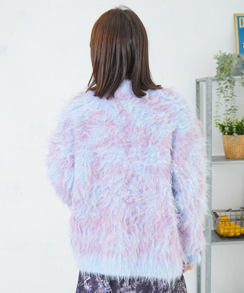 マーブル模様シャギーニットカーディガン-13