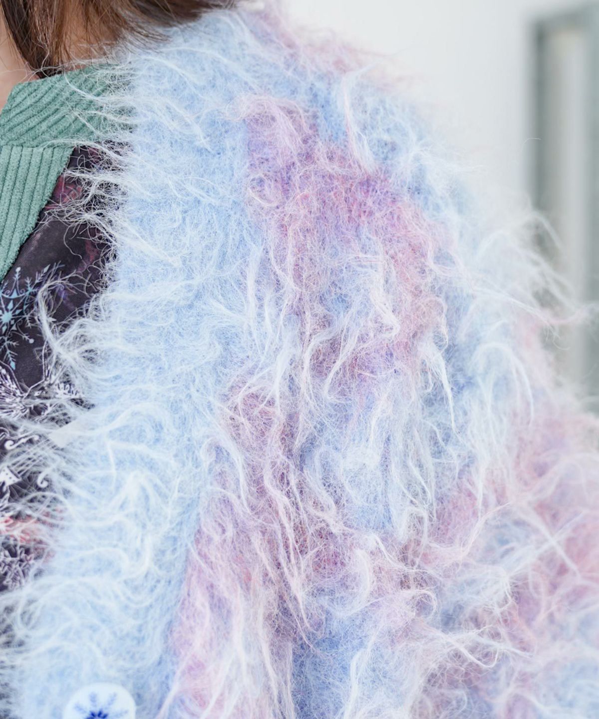 マーブル模様シャギーニットカーディガン-15