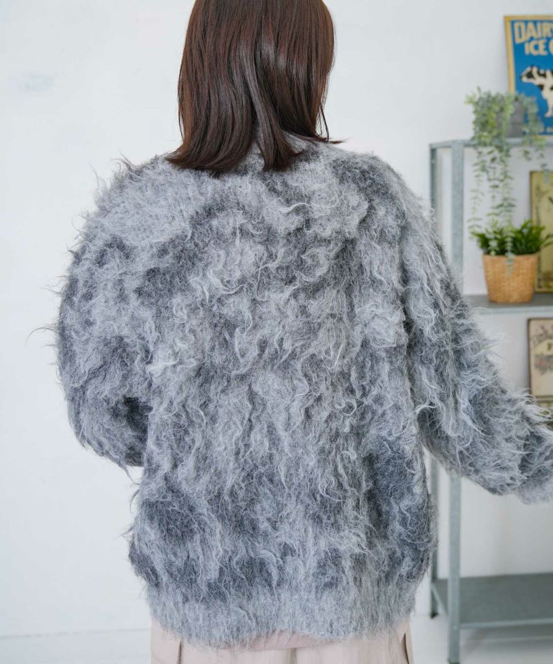 マーブル模様シャギーニットカーディガン-20