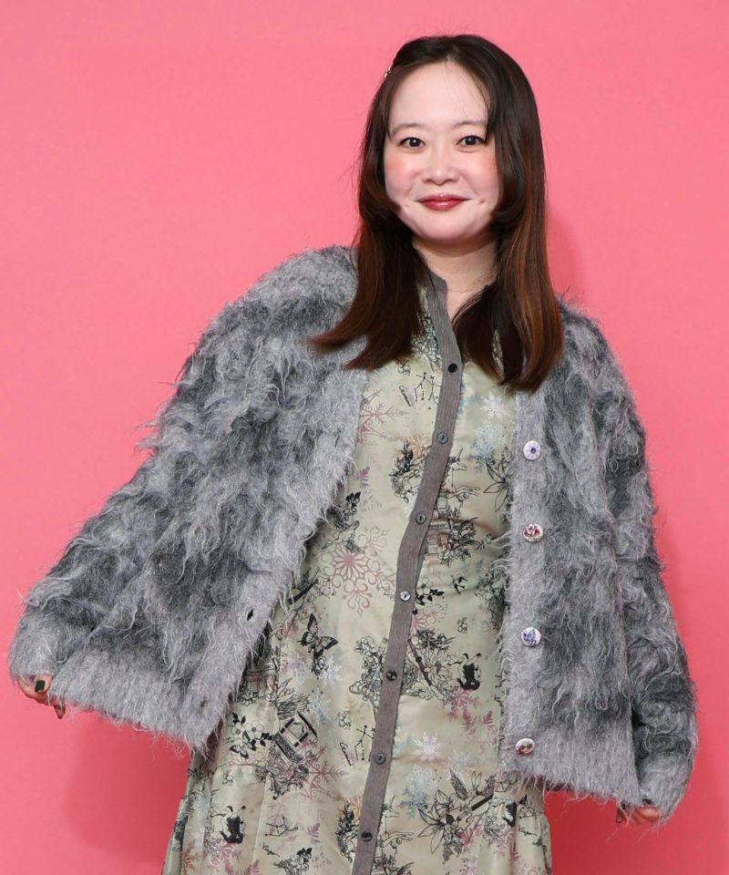 マーブル模様シャギーニットカーディガン-22