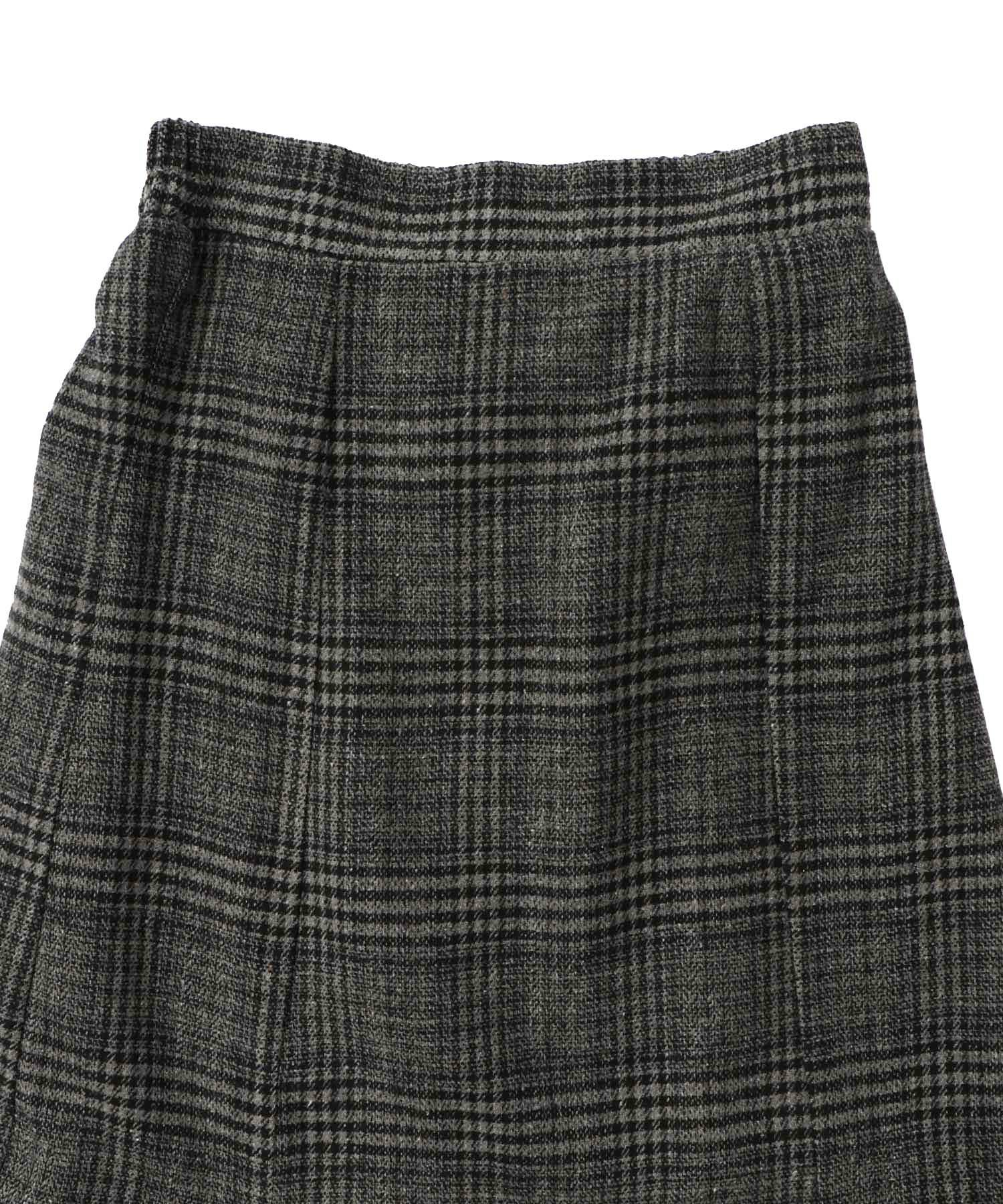 バラ×蝶刺繍起毛 チェックマーメイドスカート-12