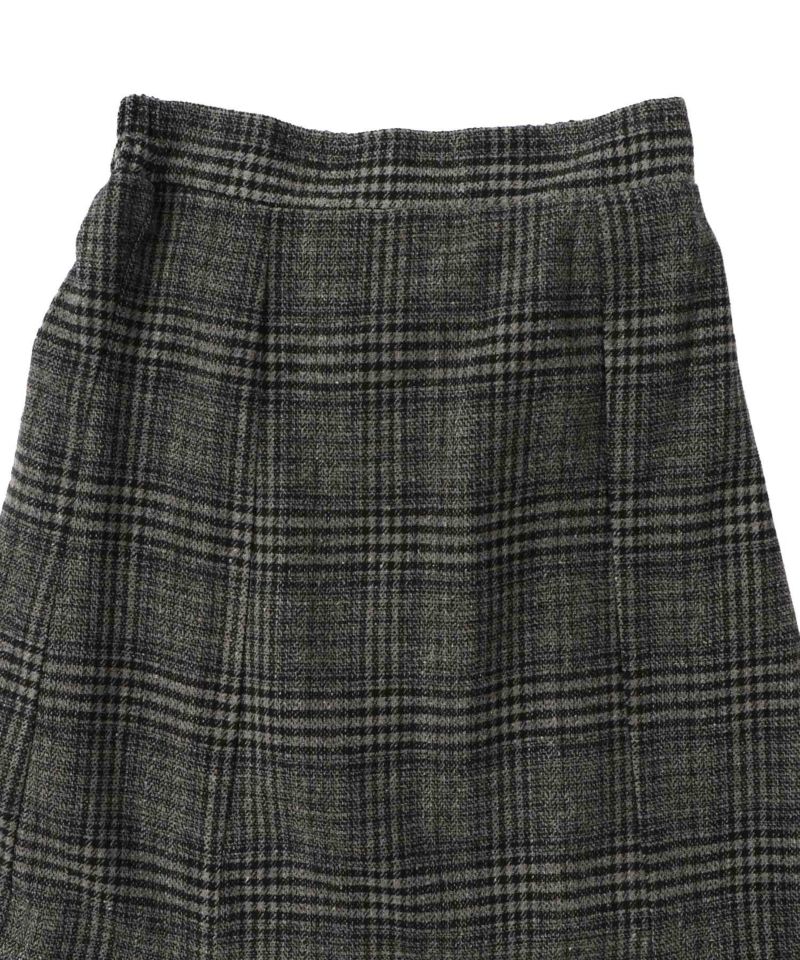 バラ×蝶刺繍起毛 チェックマーメイドスカート-12