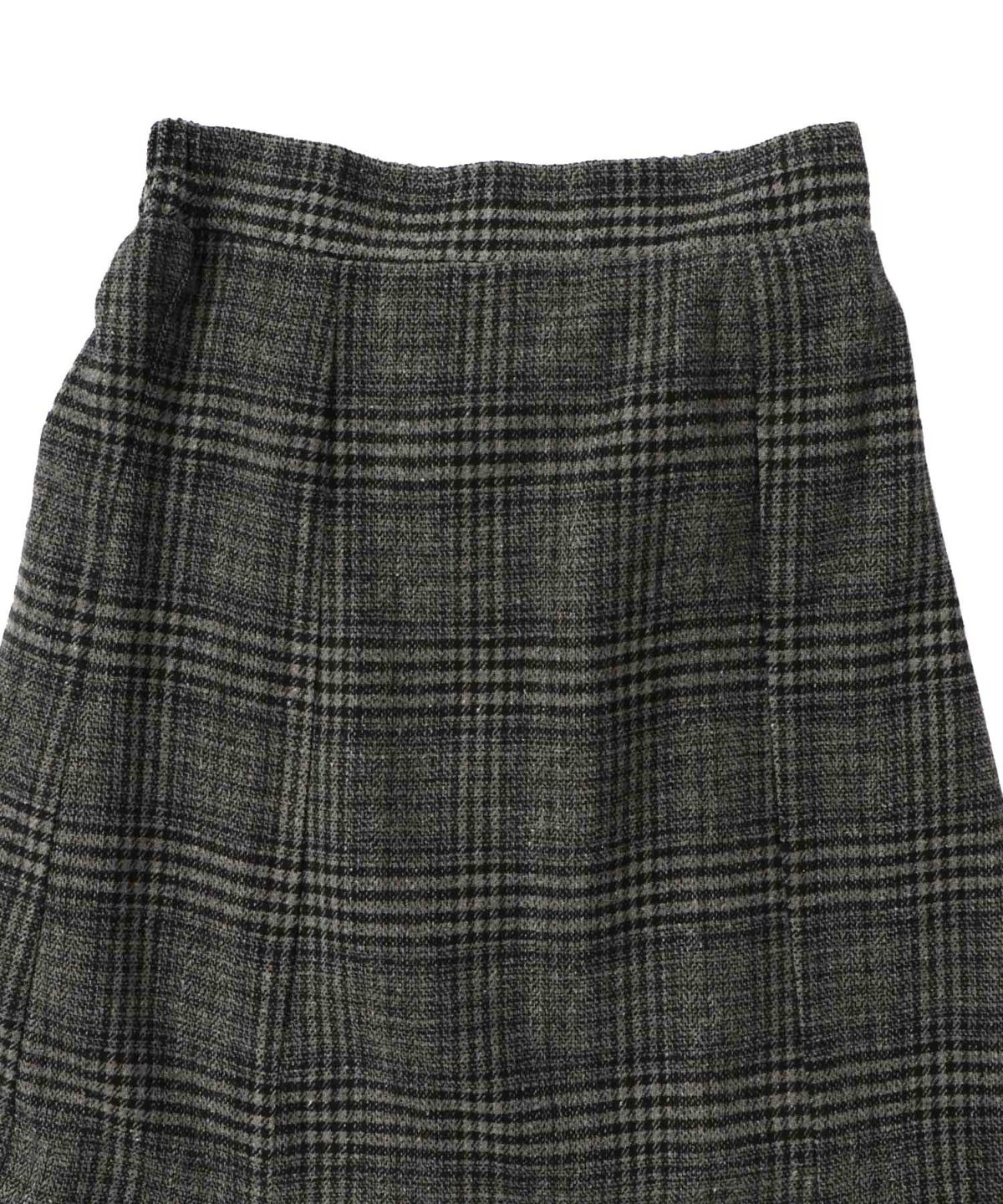 バラ×蝶刺繍起毛 チェックマーメイドスカート-12