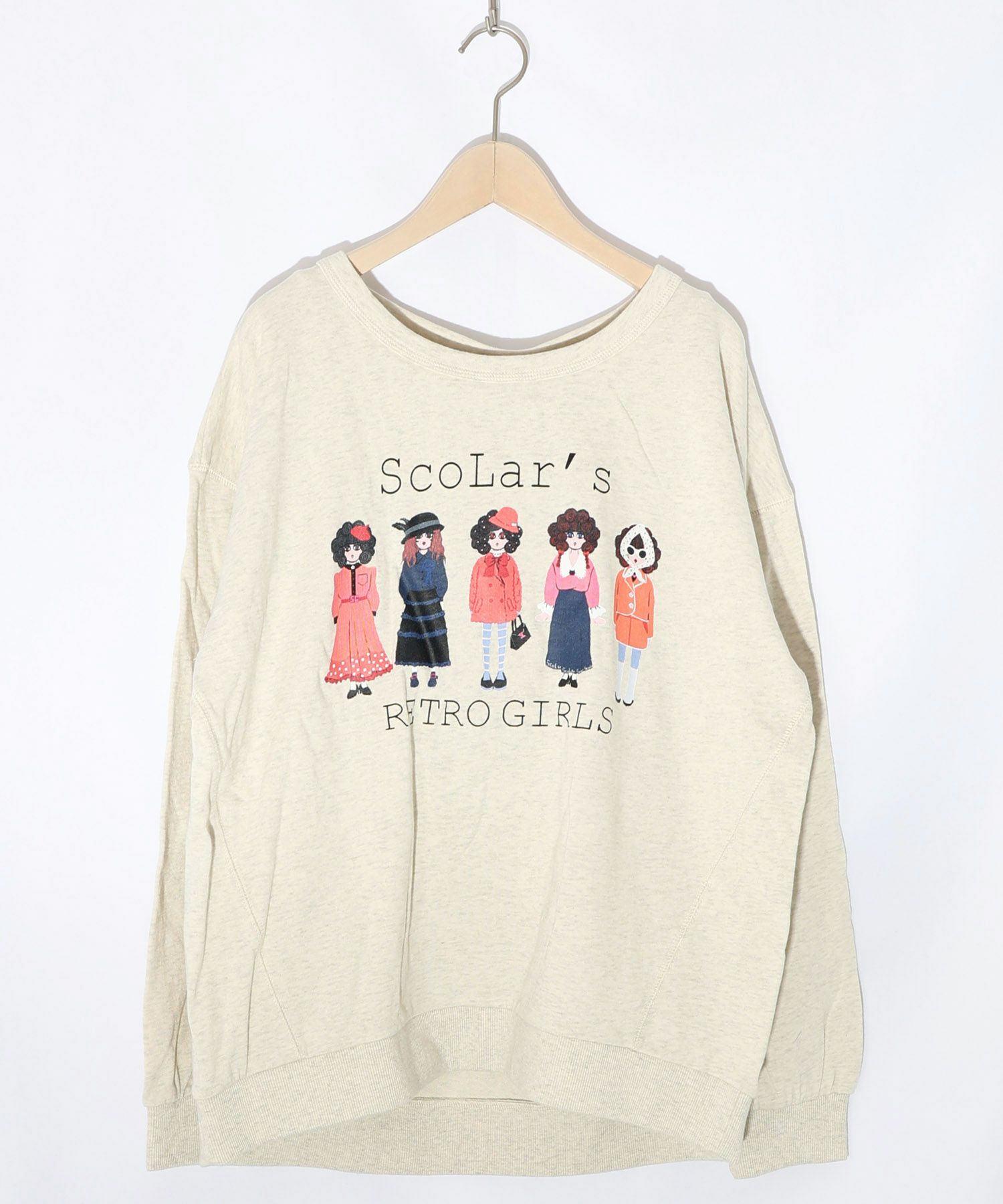 アームウォーマー付き レトロ柄裏毛プルオーバー-14