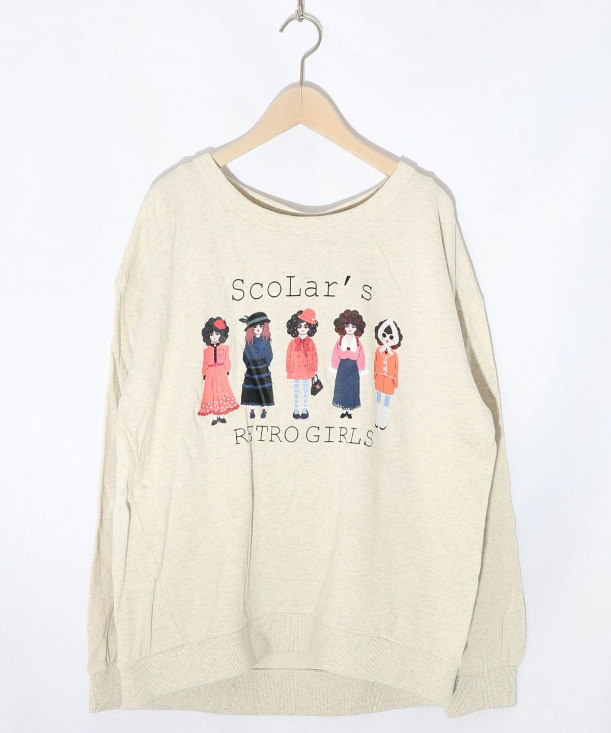 アームウォーマー付き レトロ柄裏毛プルオーバー-14