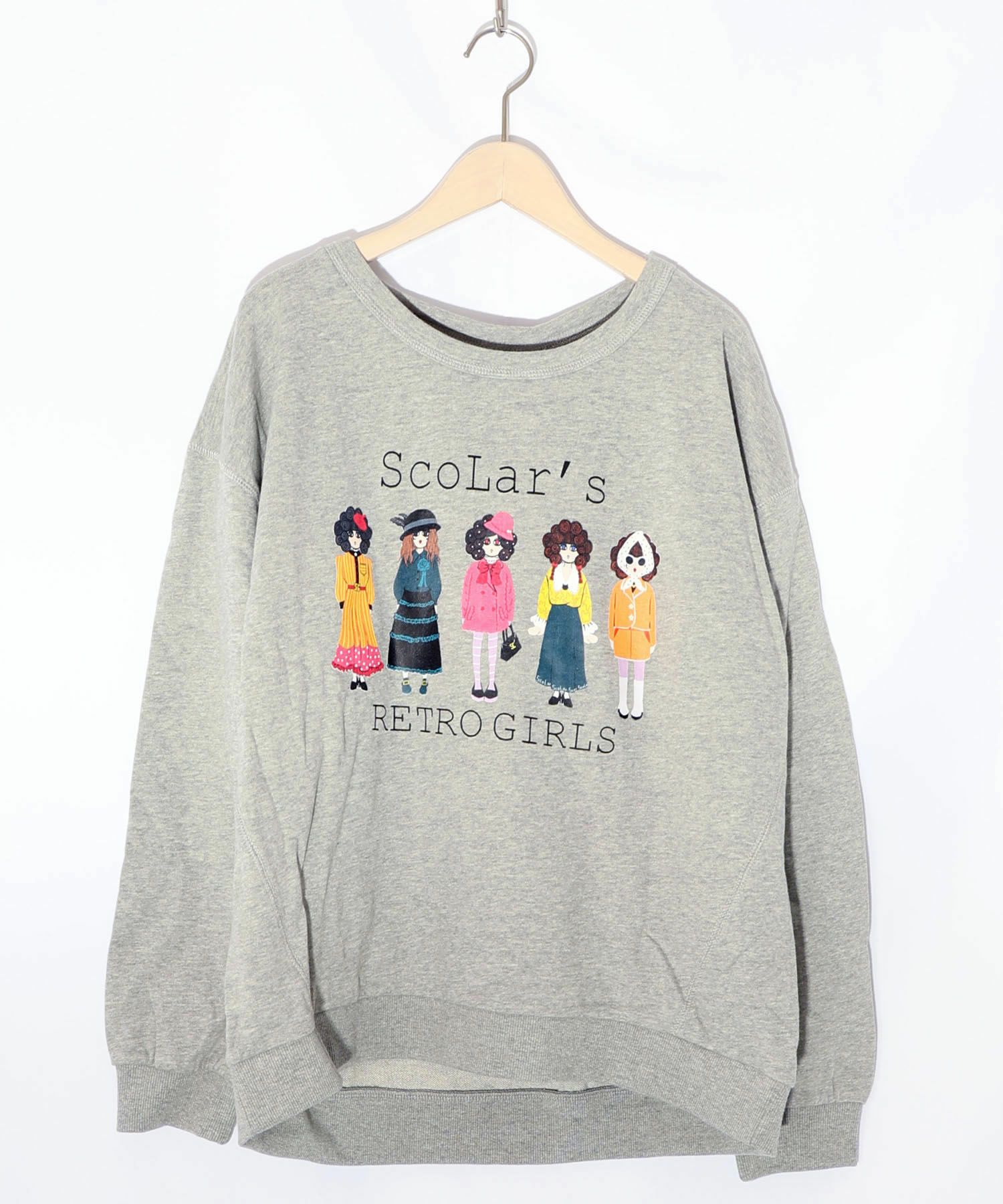 アームウォーマー付き レトロ柄裏毛プルオーバー-16