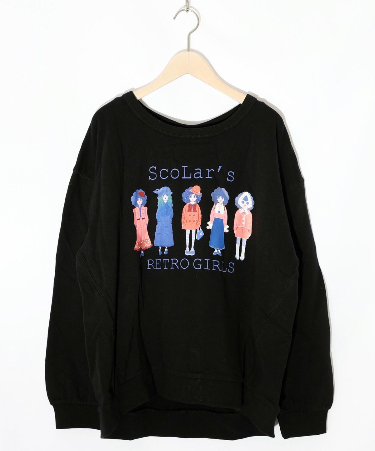 アームウォーマー付き レトロ柄裏毛プルオーバー-18