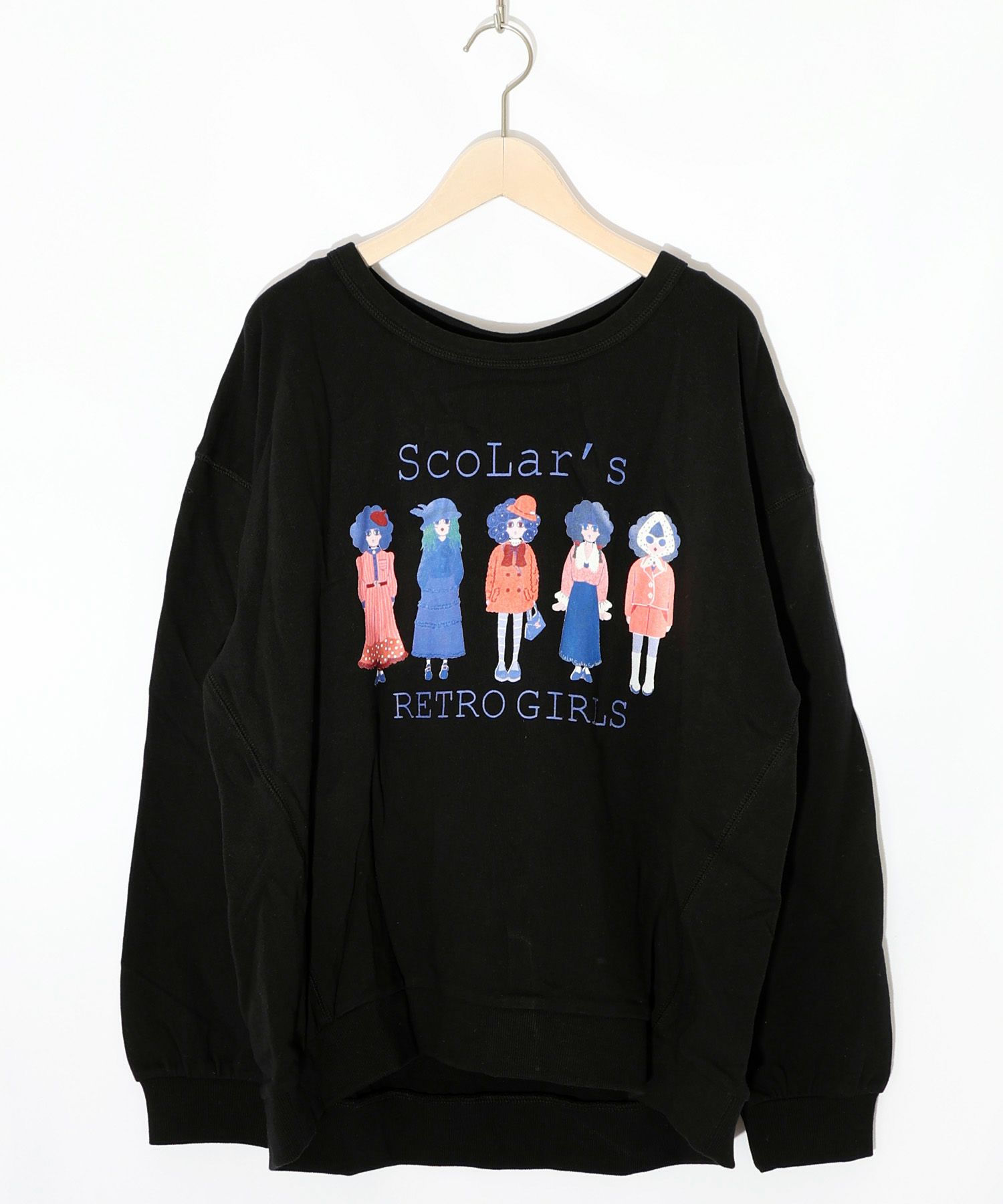 アームウォーマー付き レトロ柄裏毛プルオーバー-18